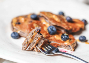 High Protein Blueberry Pancakes