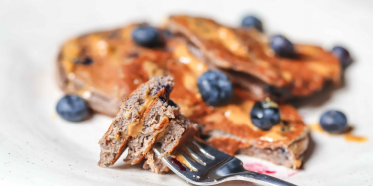 High Protein Blueberry Pancakes